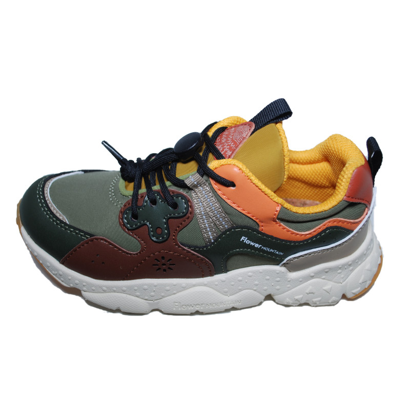 Naturino Yamano 3 Flower Mountain Sneaker Militare-Brown-Grey