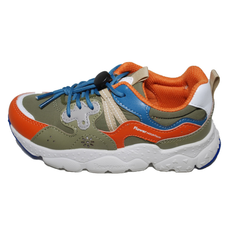 Naturino Yamano 3 Flower Mountain Sneaker Orange-Militare-Azzurro