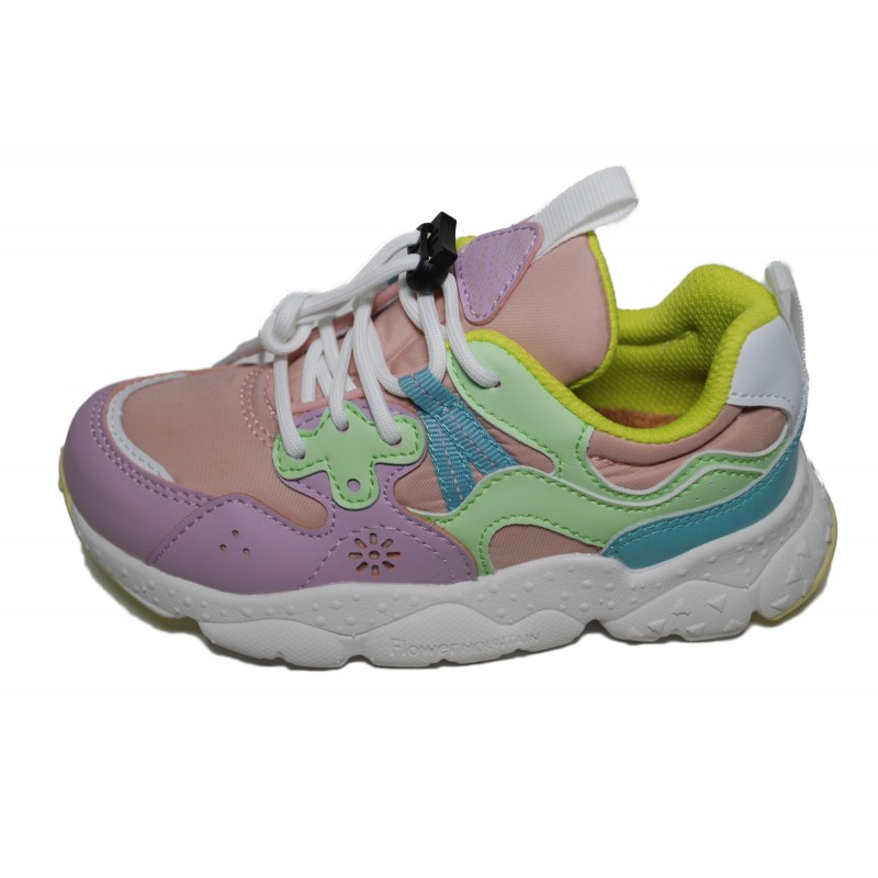 Naturino Yamano3 Flower Mountain Sneaker Cream-Lilac-Multi