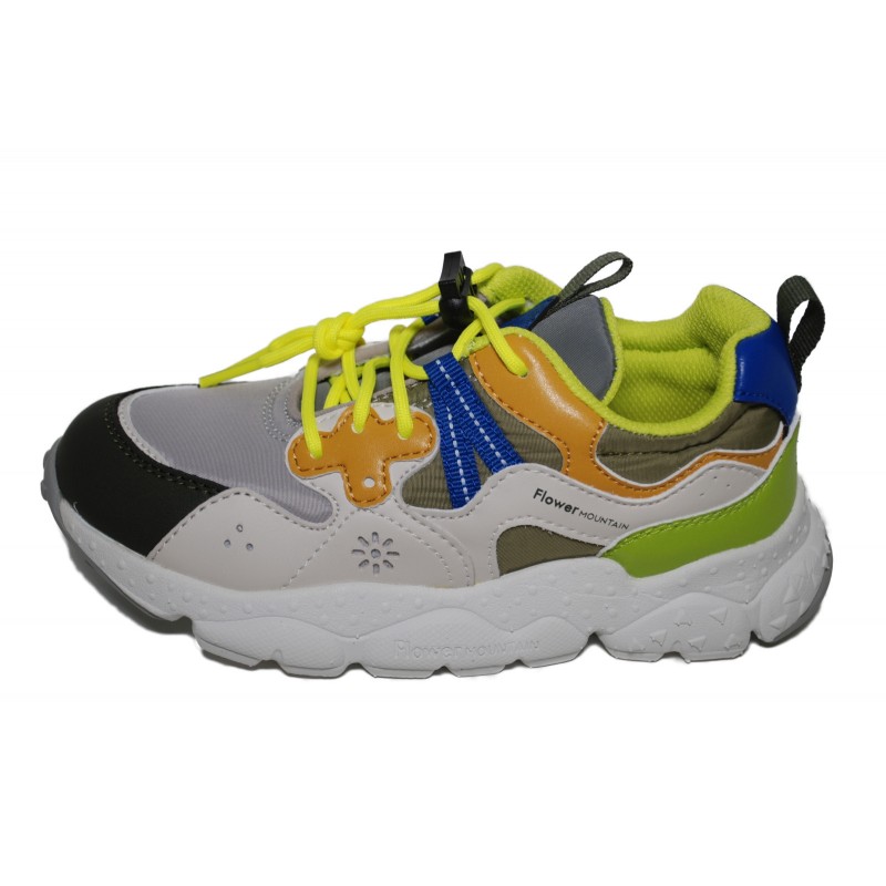 Naturino Yamano3 Flower Mountain Sneaker Militare-Grey-Cipria-Light Green