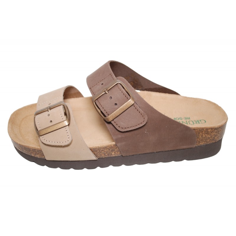 Grunland CB2249-11 Hola Sandalo Doppia Fascia Testa Di Moro-Taupe